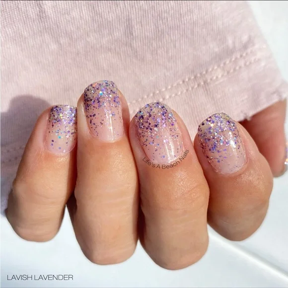 *Retired* Color Street: Lavish Lavender | Purple Glitter Sparkles Clear Overlay - Picture 1 of 15